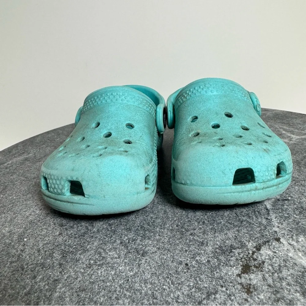 Teal Blue Crocs Rubber Clogs 6